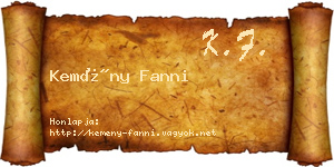 Kemény Fanni névjegykártya