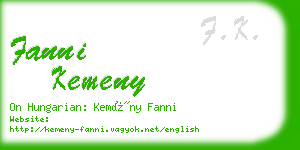 fanni kemeny business card